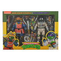 Action figure packaging with characters from Teenage Mutant Ninja Turtles on a white background