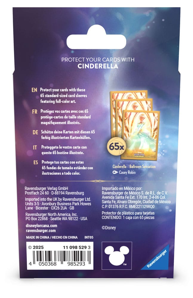 Disney Lorcana TCG Card Sleeves Cinderella (65-Pack)