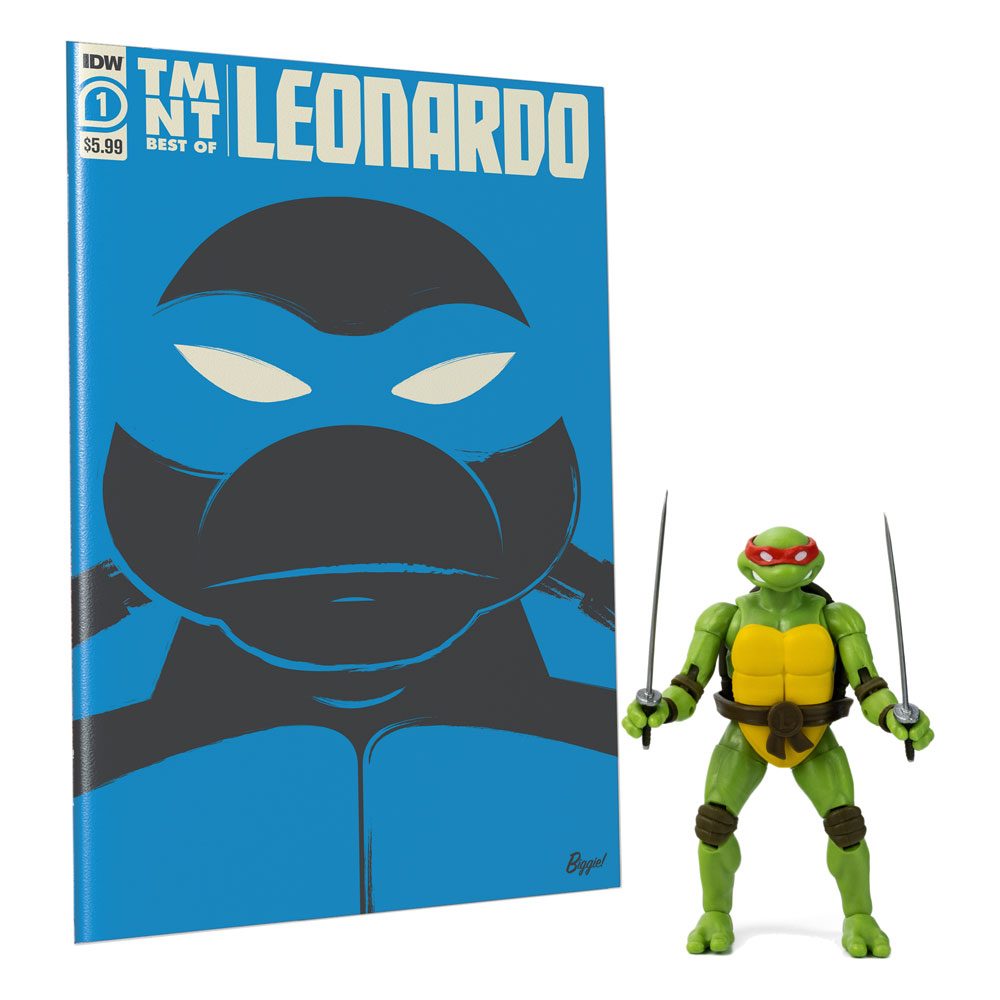 Teenage Mutant Ninja Turtles BST AXN x IDW Action Figure & Comic Book Leonardo Exclusive 13 cm