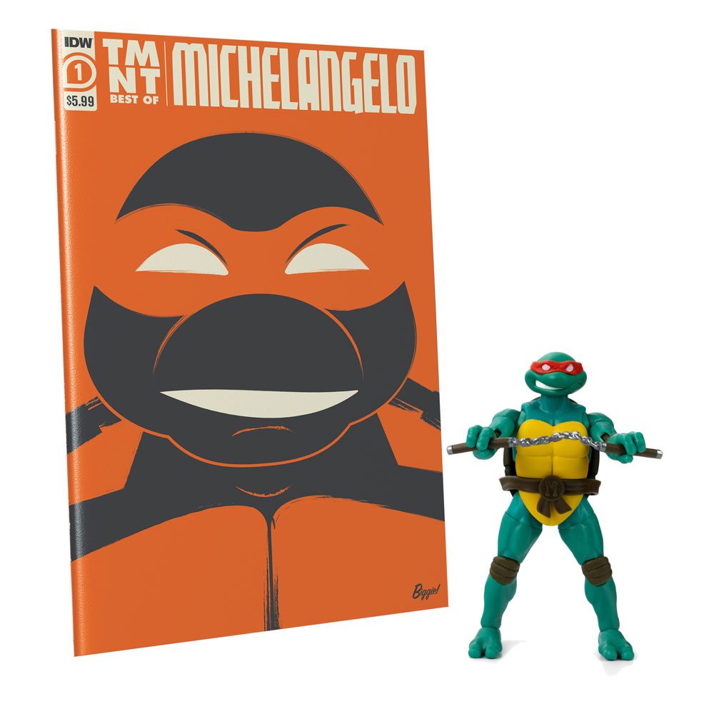 Teenage Mutant Ninja Turtles BST AXN x IDW Action Figure & Comic Book Michelangelo Exclusive 13 cm