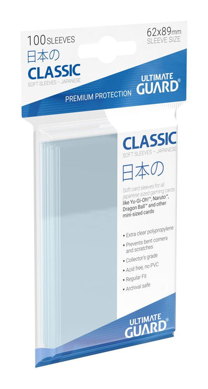 Ultimate Guard Classic Soft Sleeves Japanese Size Transparent (100) by LAB7 Malta